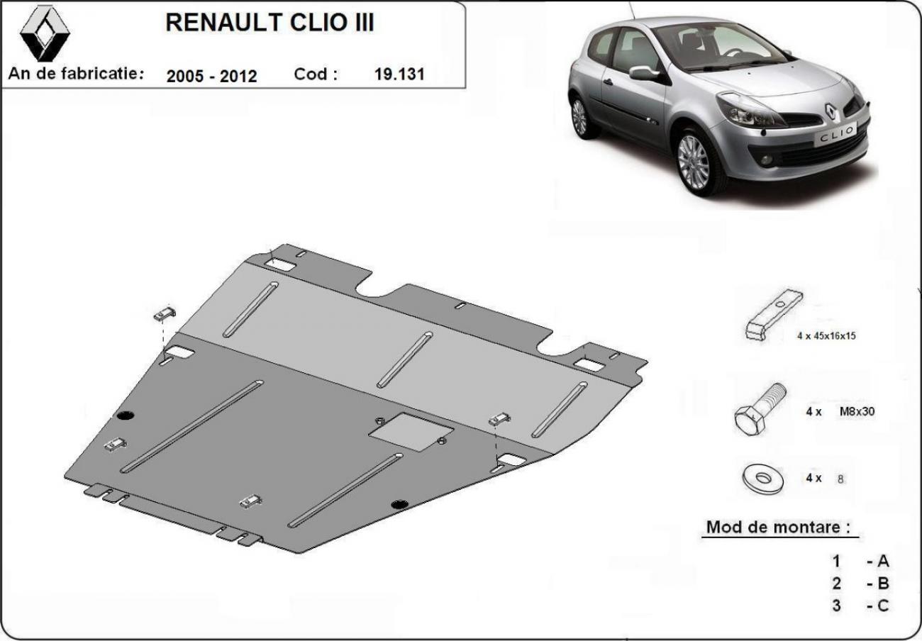 Engine and gearbox skid plate Renault Clio 3 - 2