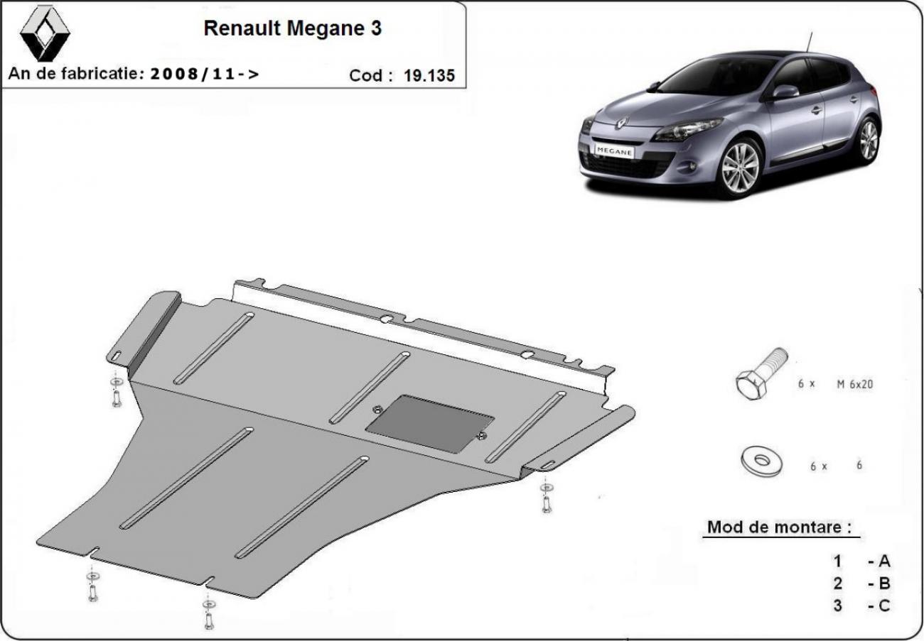 Engine and gearbox skid plate Renault Megane 3 - 2