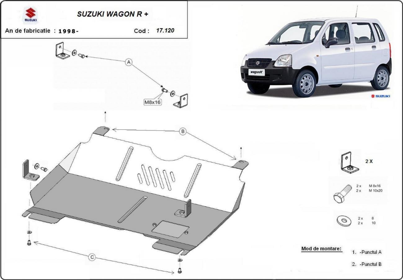 Engine and gearbox skid plate Suzuki Wagon R+ - 2