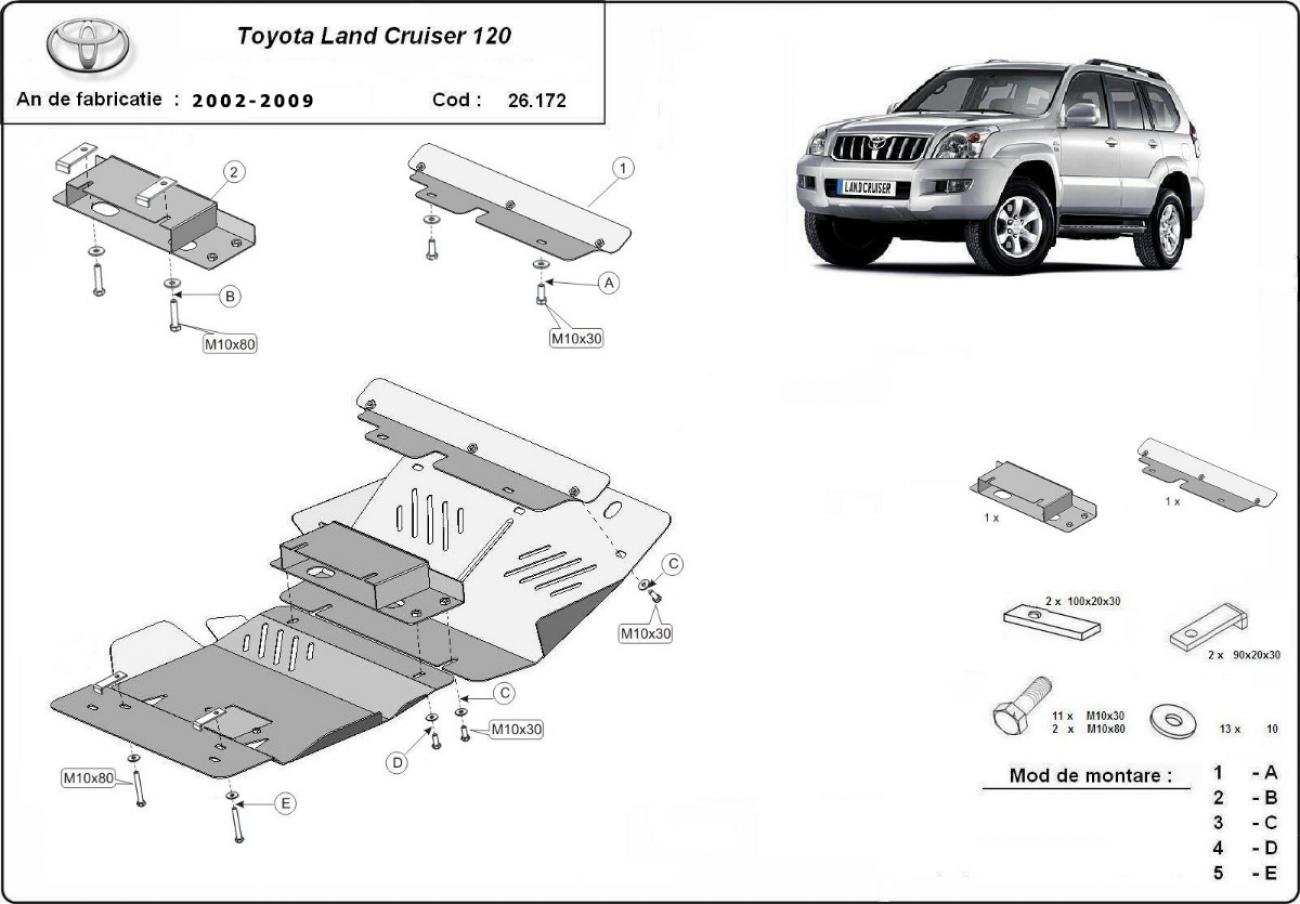 Engine skid plate Toyota Land Cruiser J120 - 2