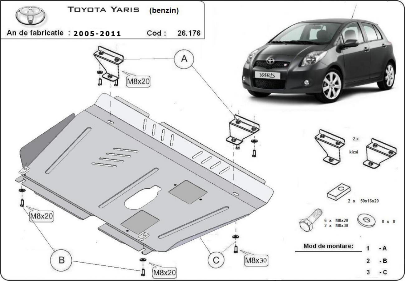 Engine skid plate Toyota Yaris - petrol - 2