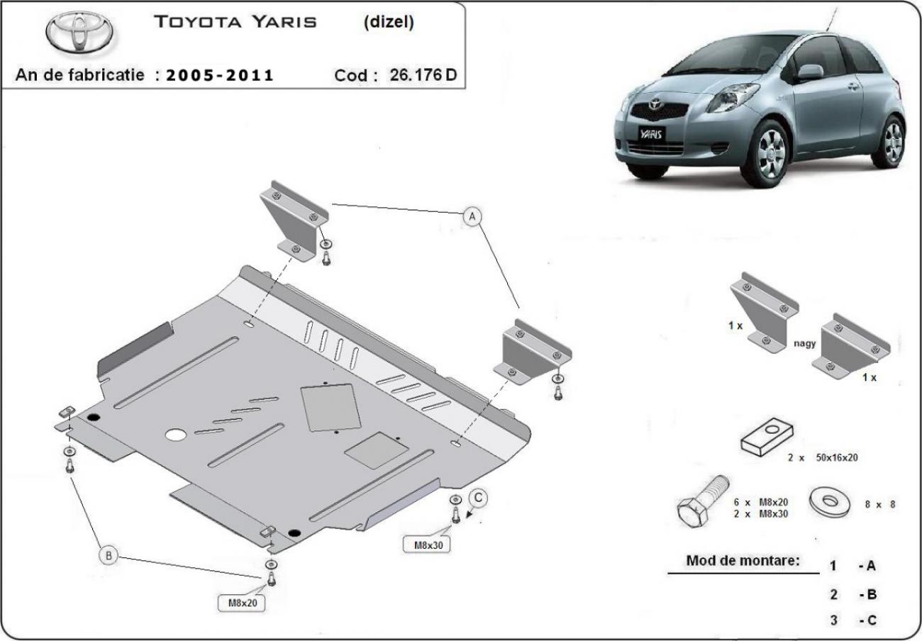 Engine skid plate Toyota Yaris - diesel - 2
