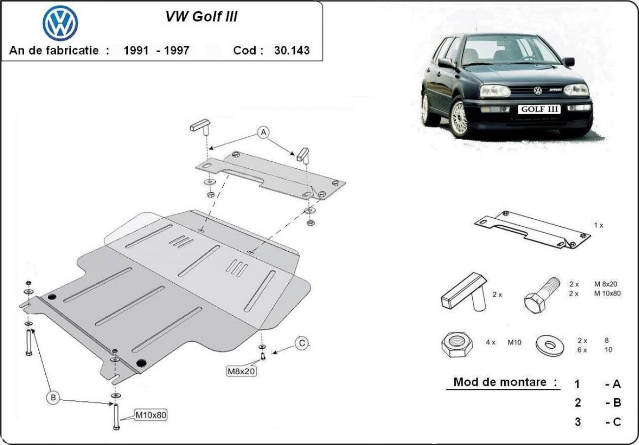 Engine skid plate VW Golf 3 - 2