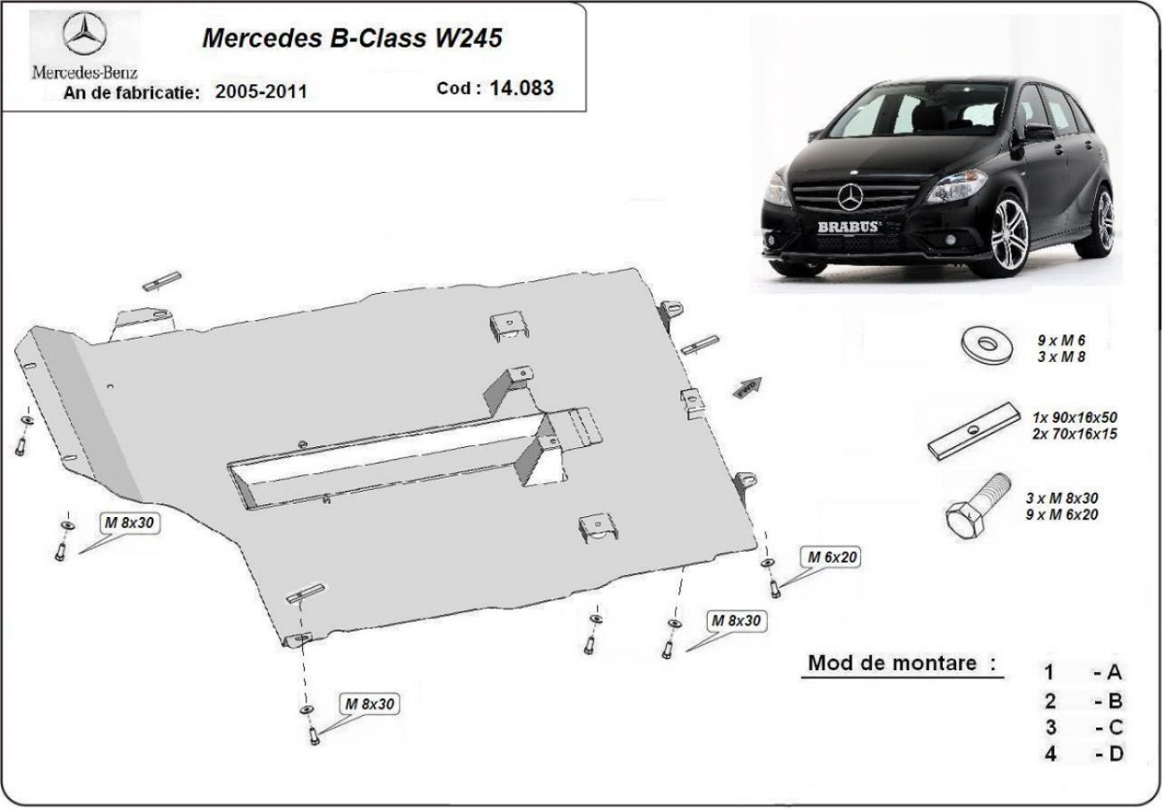 Engine and gearbox skid plate Mercedes B-Class - 2