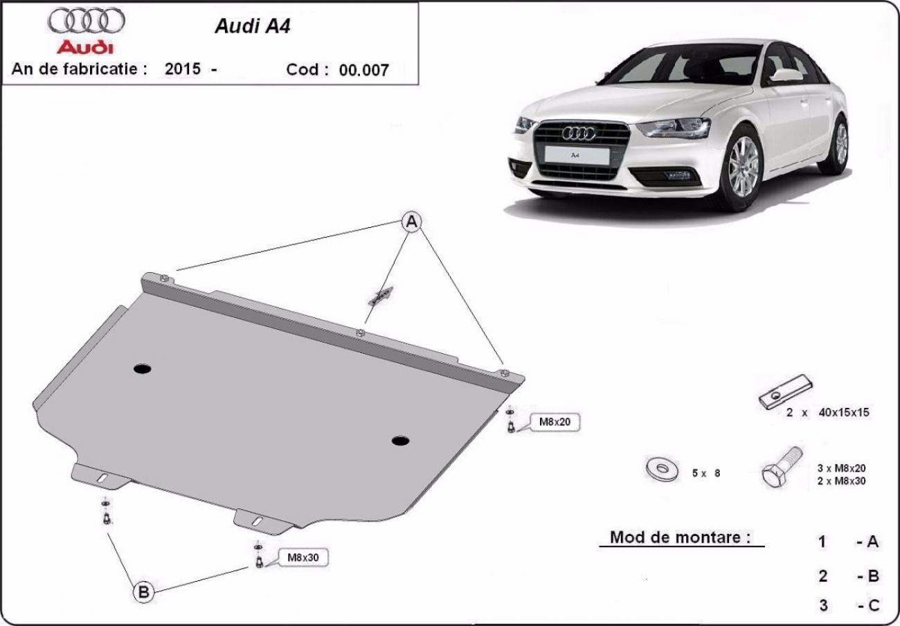 Gearbox skid plate for Audi A4 B9 - 2