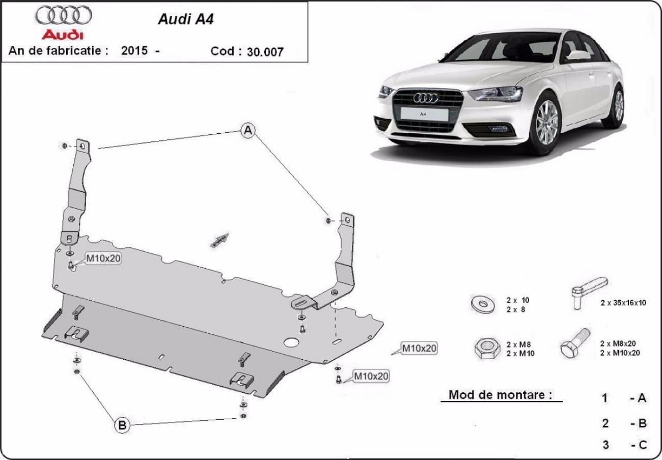 Engine skid plate Audi A4 B9 - 2