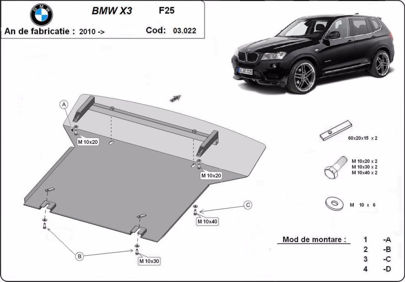 Engine skid plate BMW X3 - F25 - 2