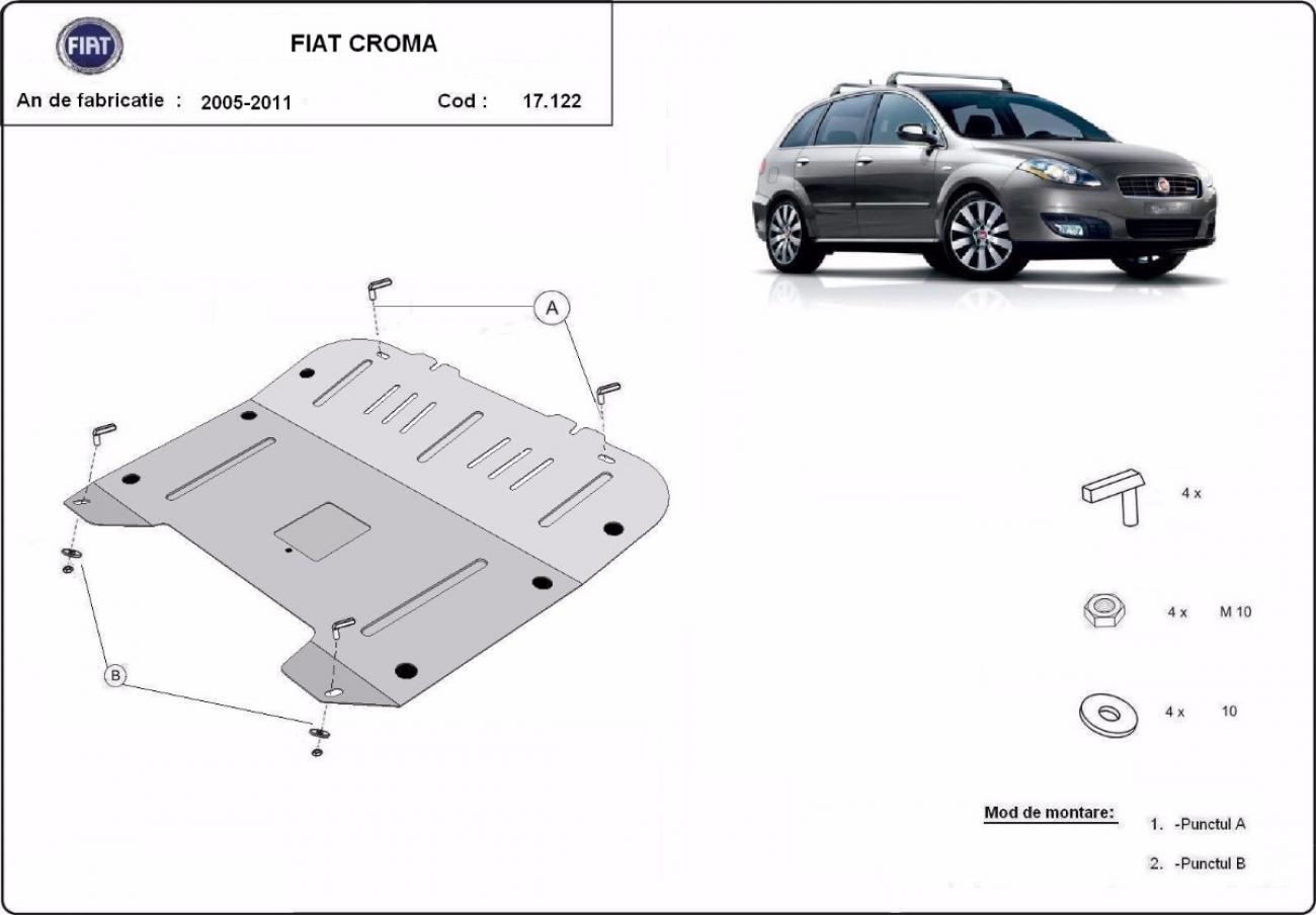 Engine and gearbox skid plate Fiat Croma - 2