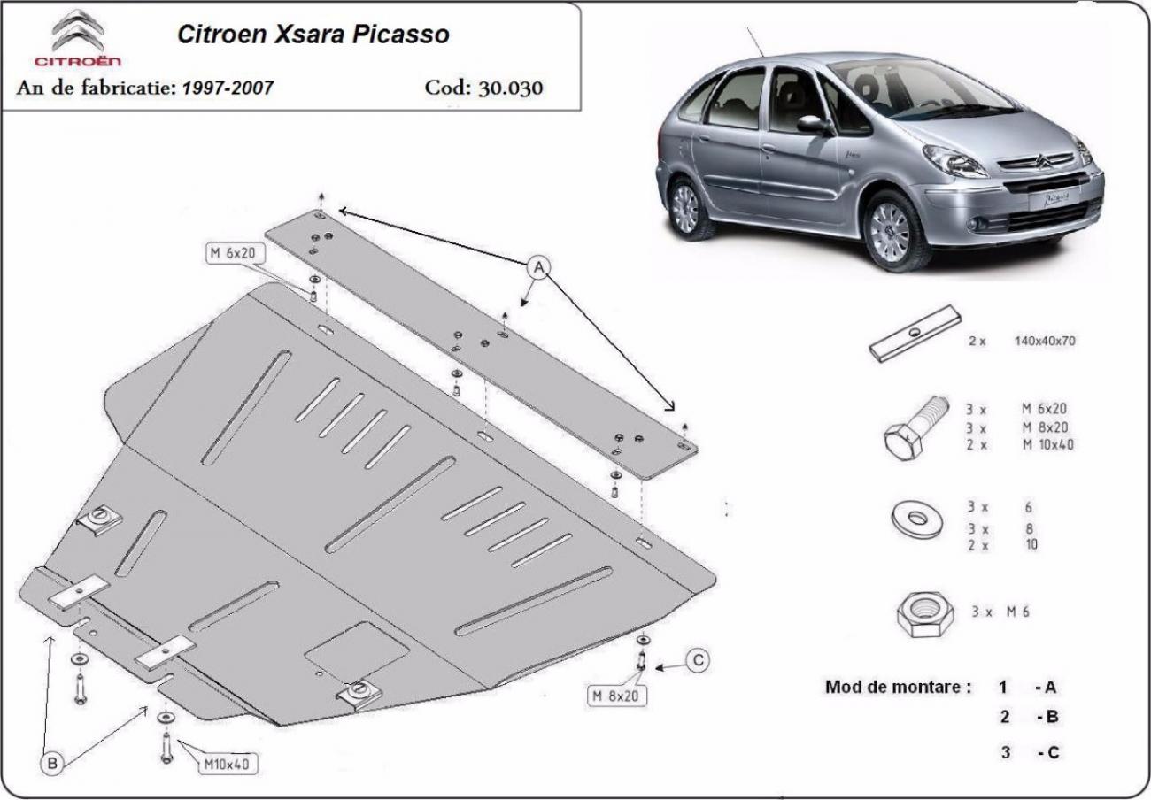 Engine and gearbox skid plate Citroen Xsara Picasso - 2
