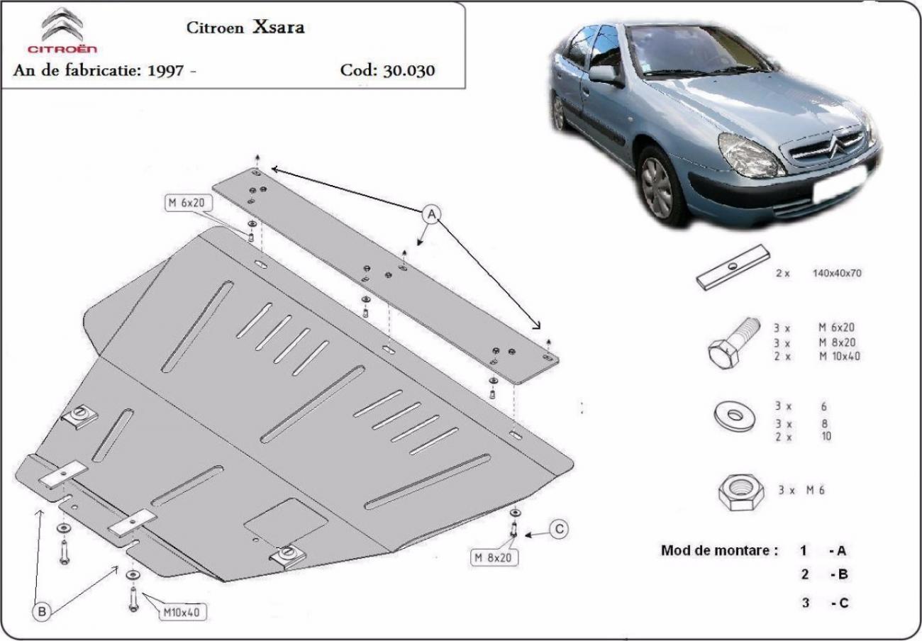 Engine and gearbox skid plate Citroen Xsara - 2