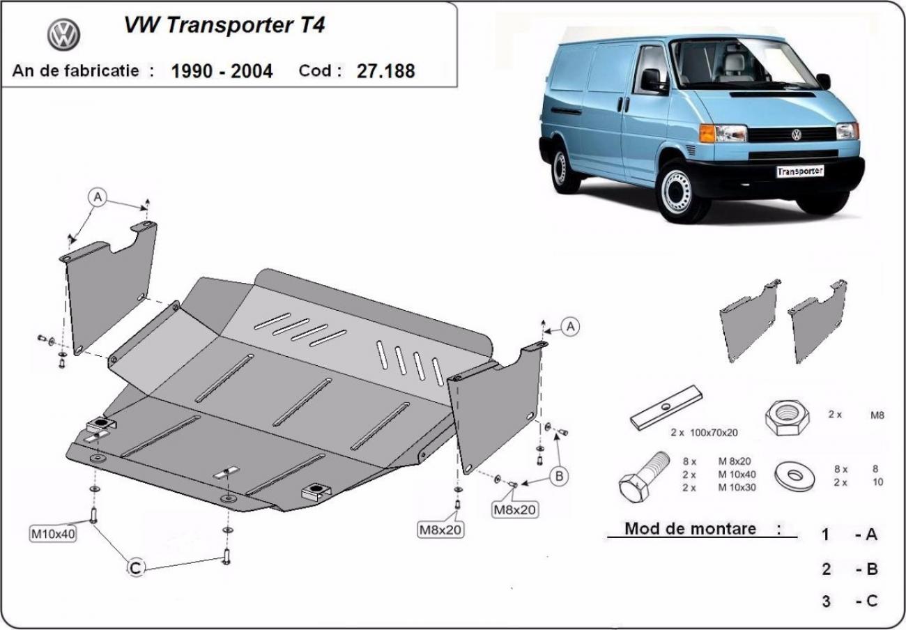 Engine skid plate VW Transporter T4 Caravelle - 2