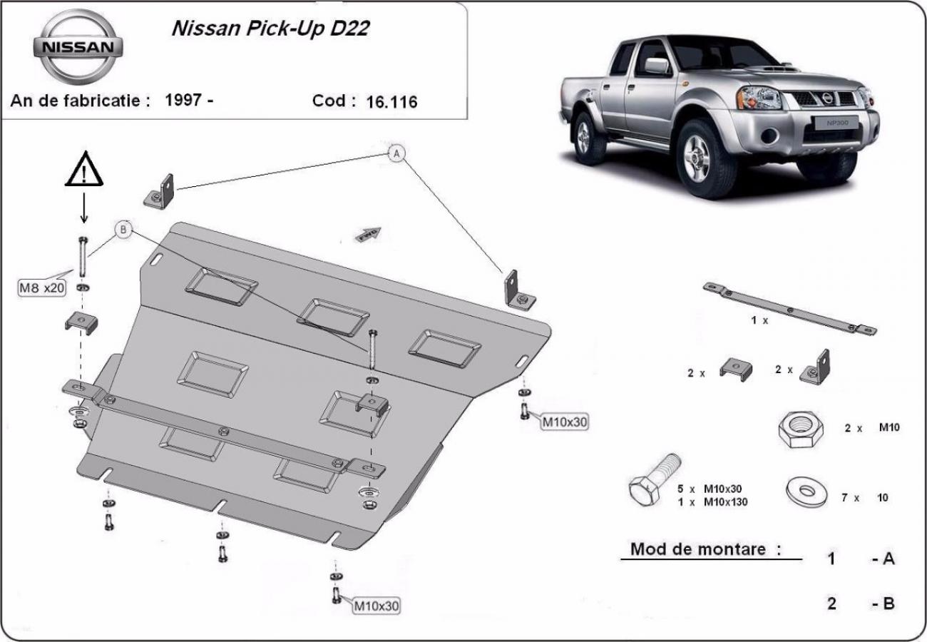 Engine skid plate Nissan Pick Up (D22) - 2