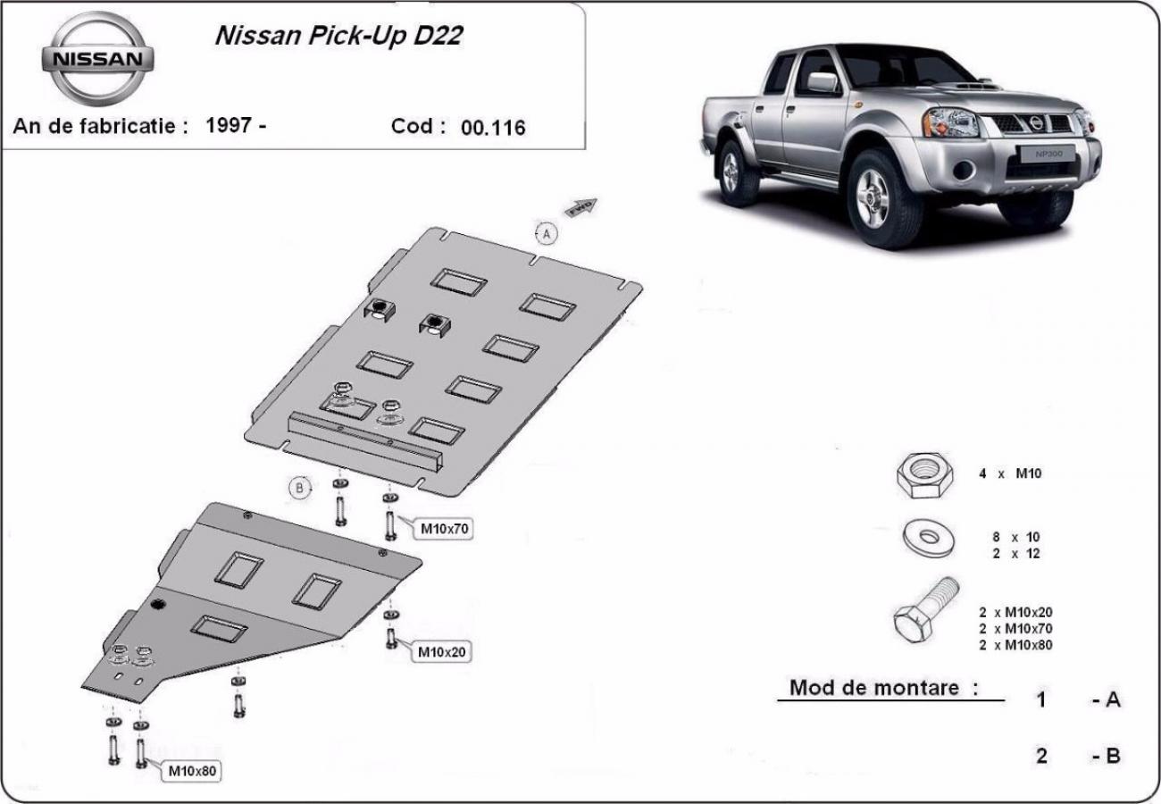 Gearbox skid plate Nissan Pick Up (D22) - 2