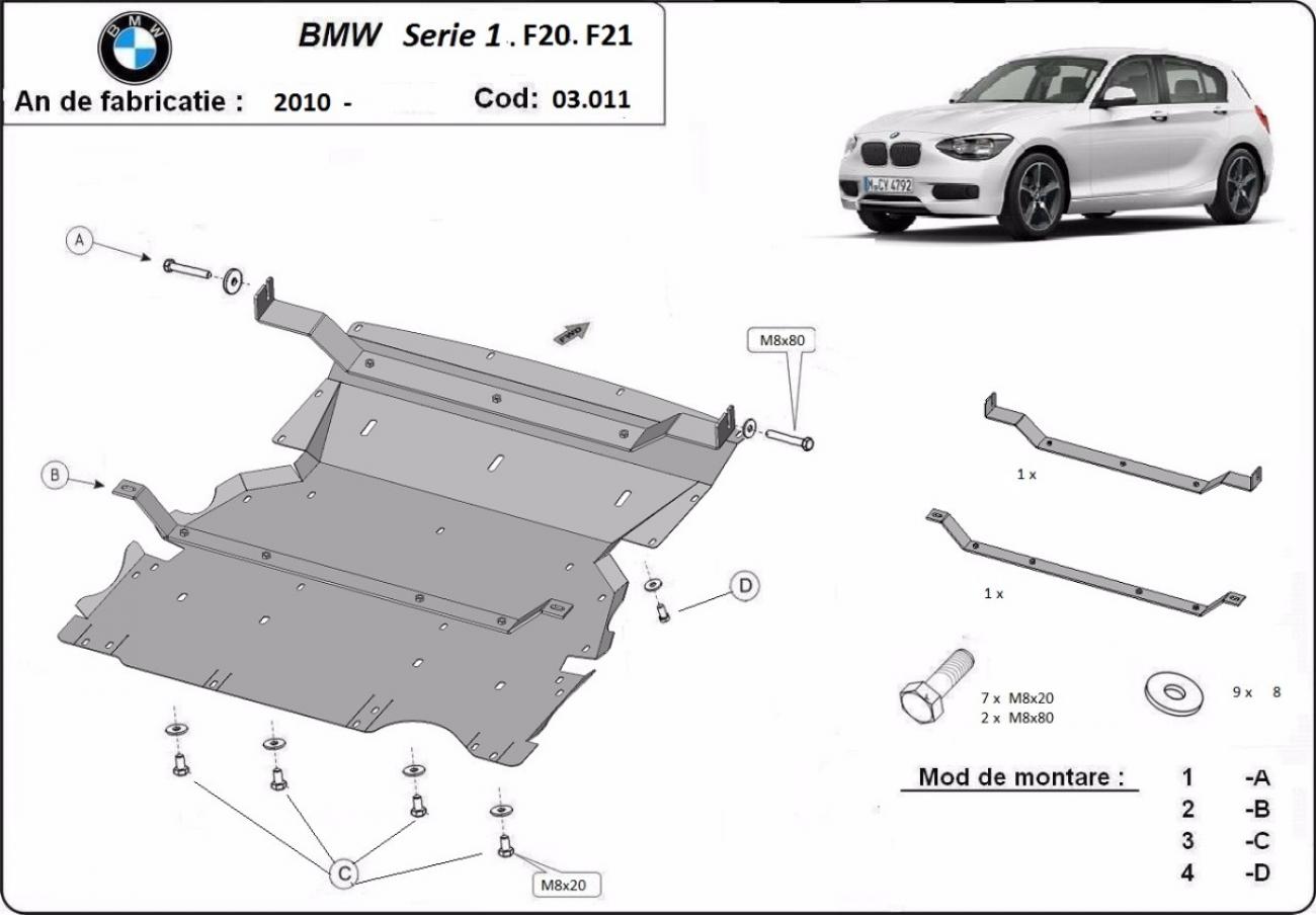 Engine skid plate BMW Seria 1 F20/F21 - 2
