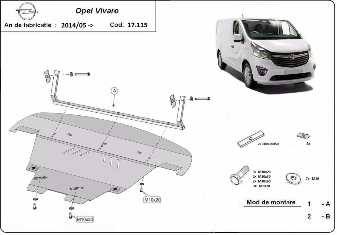 Engine skid plate Opel Vivaro - 2