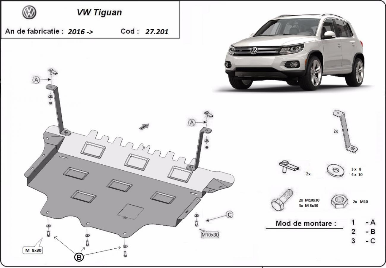 Engine skid plate Volkswagen Tiguan (2016 - ) - 2