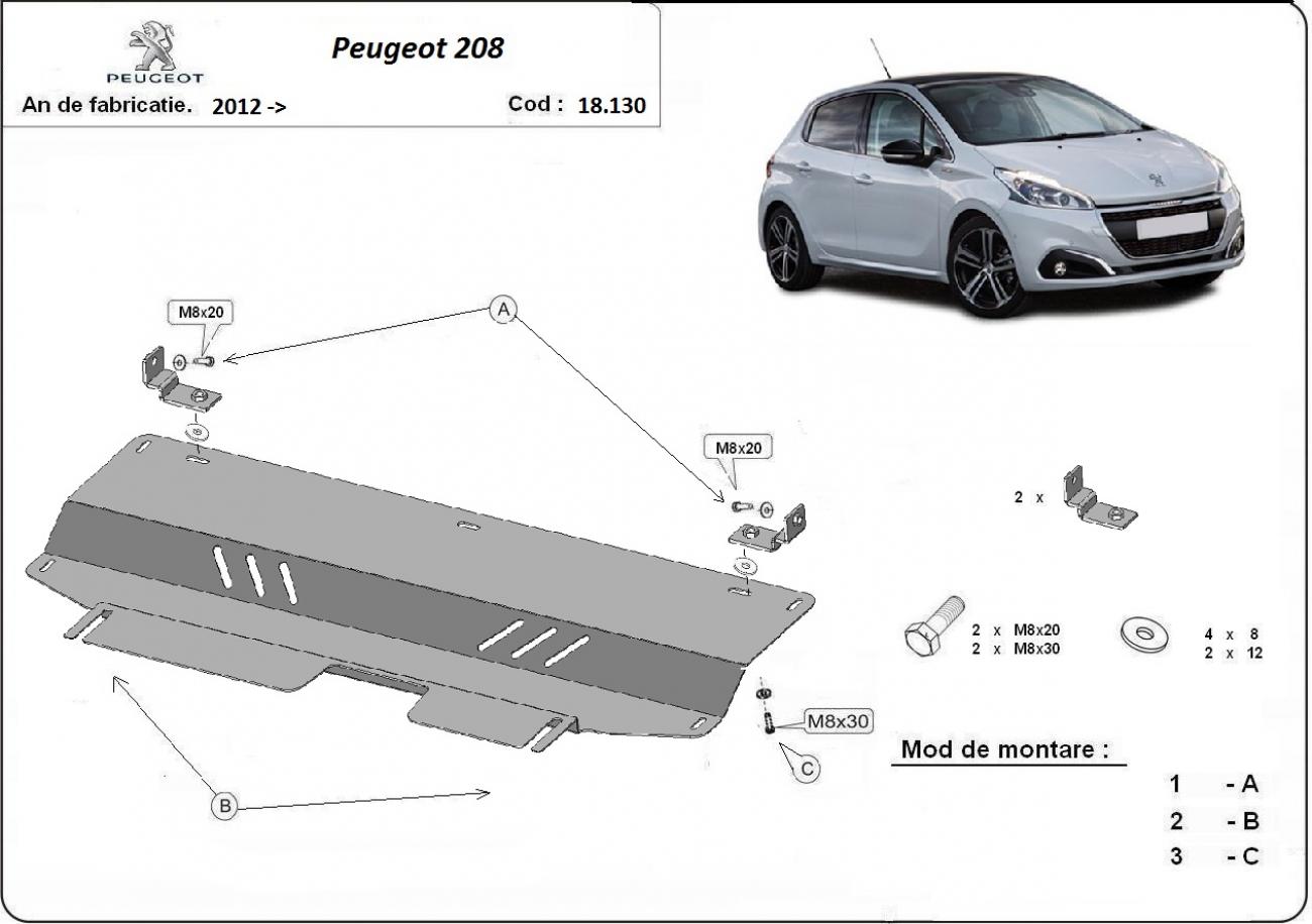 Engine skid plate Peugeot 208 - 2