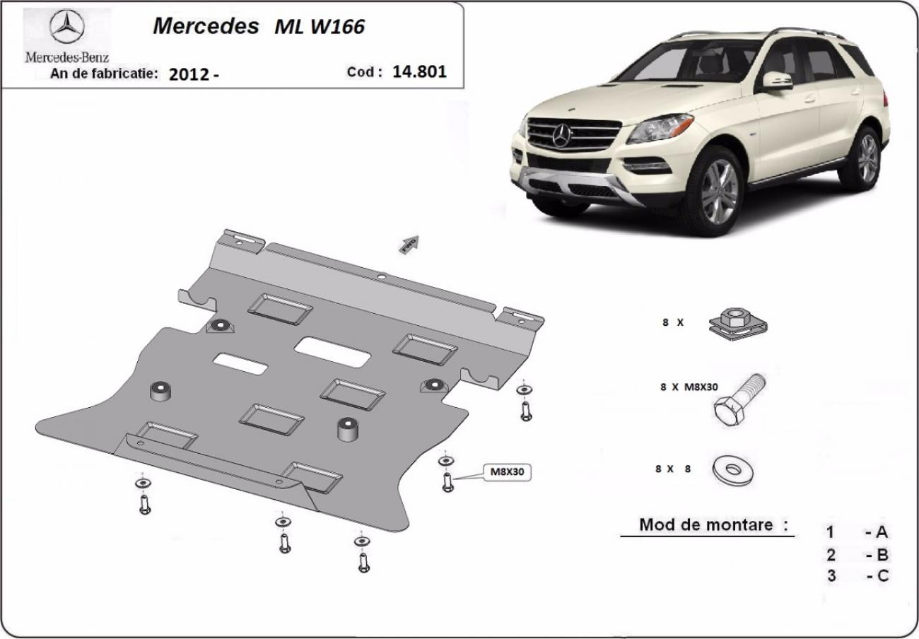 Engine skid plate Mercedes ML W166 - 2