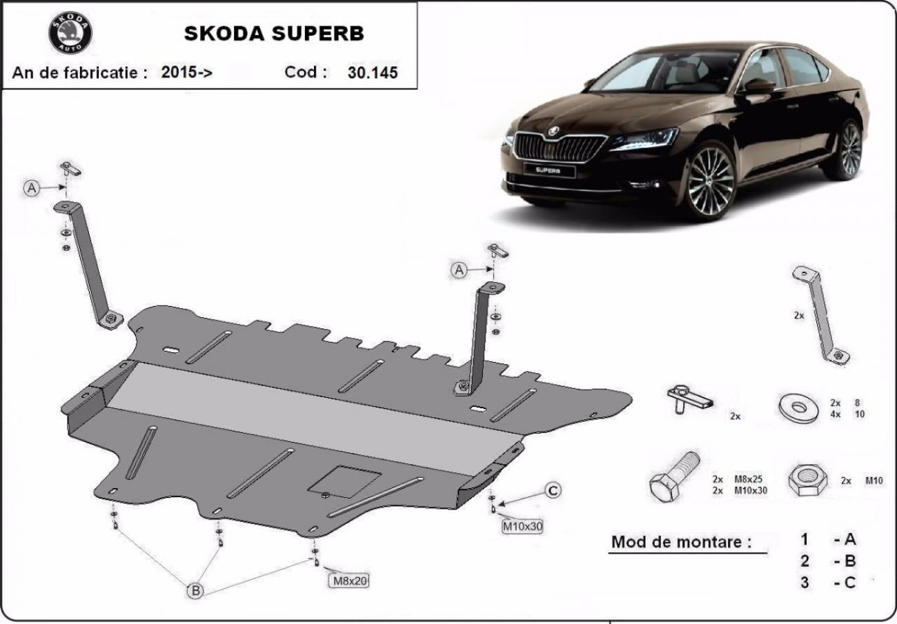 Engine skid plate Skoda Superb - manual gearbox - 2