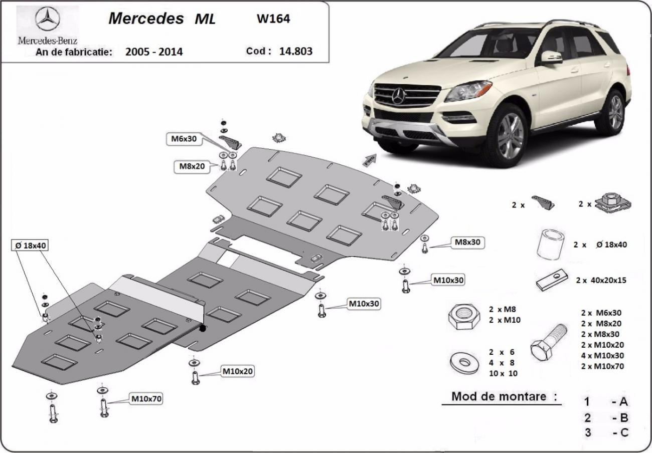 Engine skid plate Mercedes ML W164 - 2