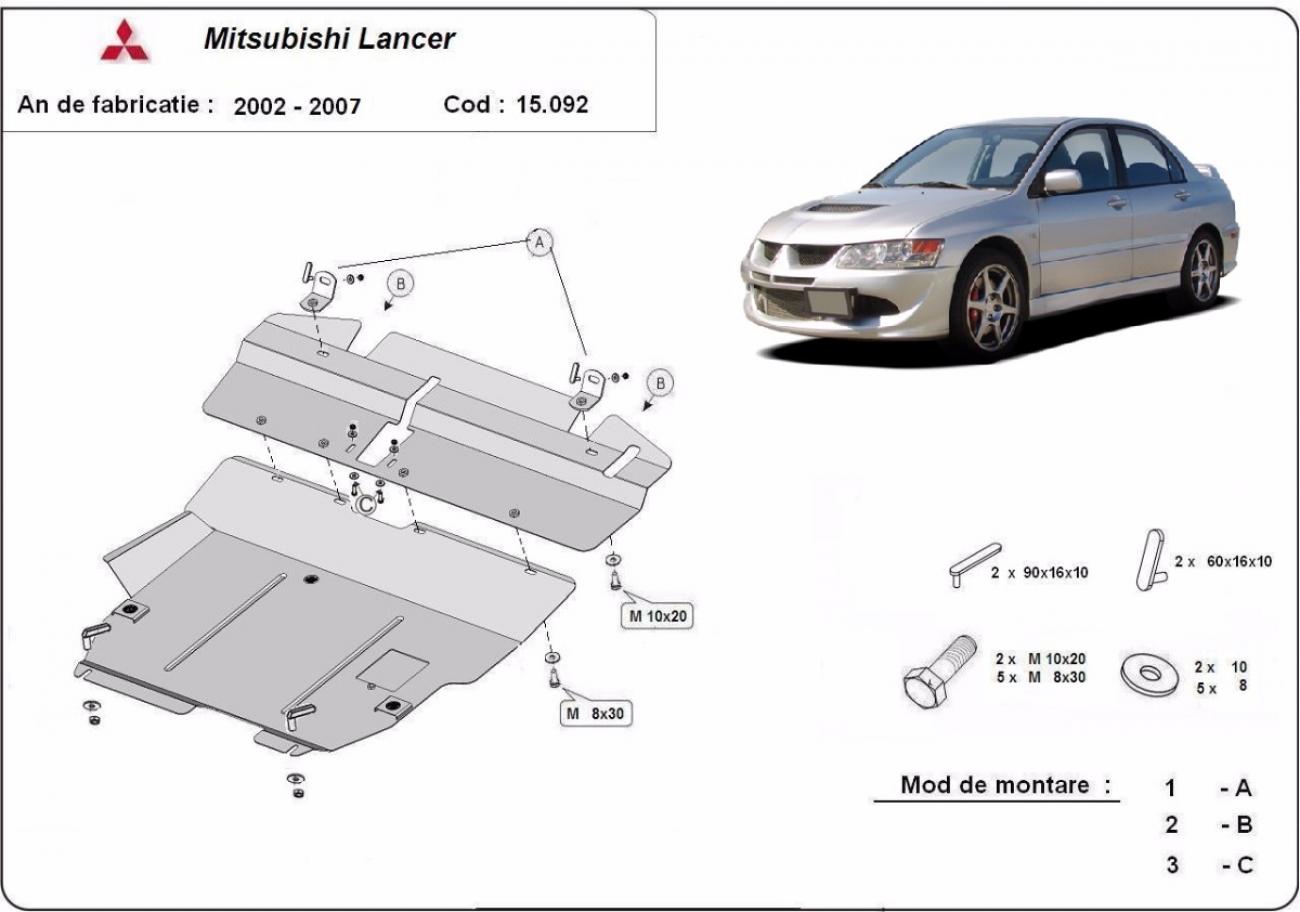 Engine and gearbox skid plate Mitsubishi Lancer - 2