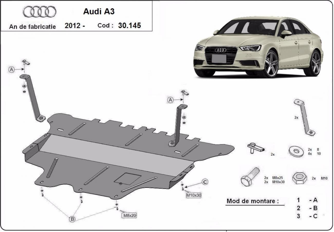 Engine skid plate Audi A3 (8V) - manual gearbox - 2