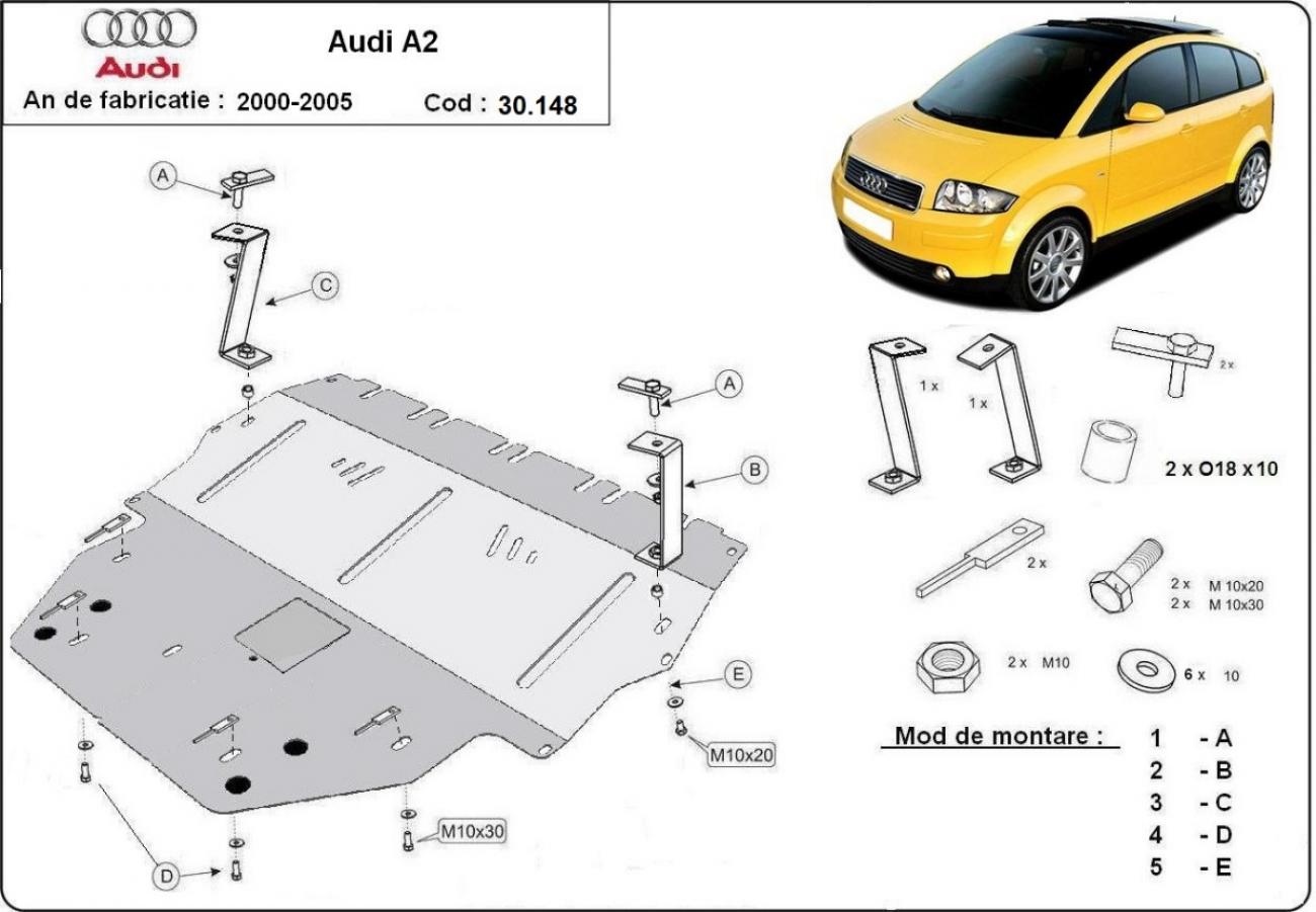 Engine skid plate Audi A2 - 2