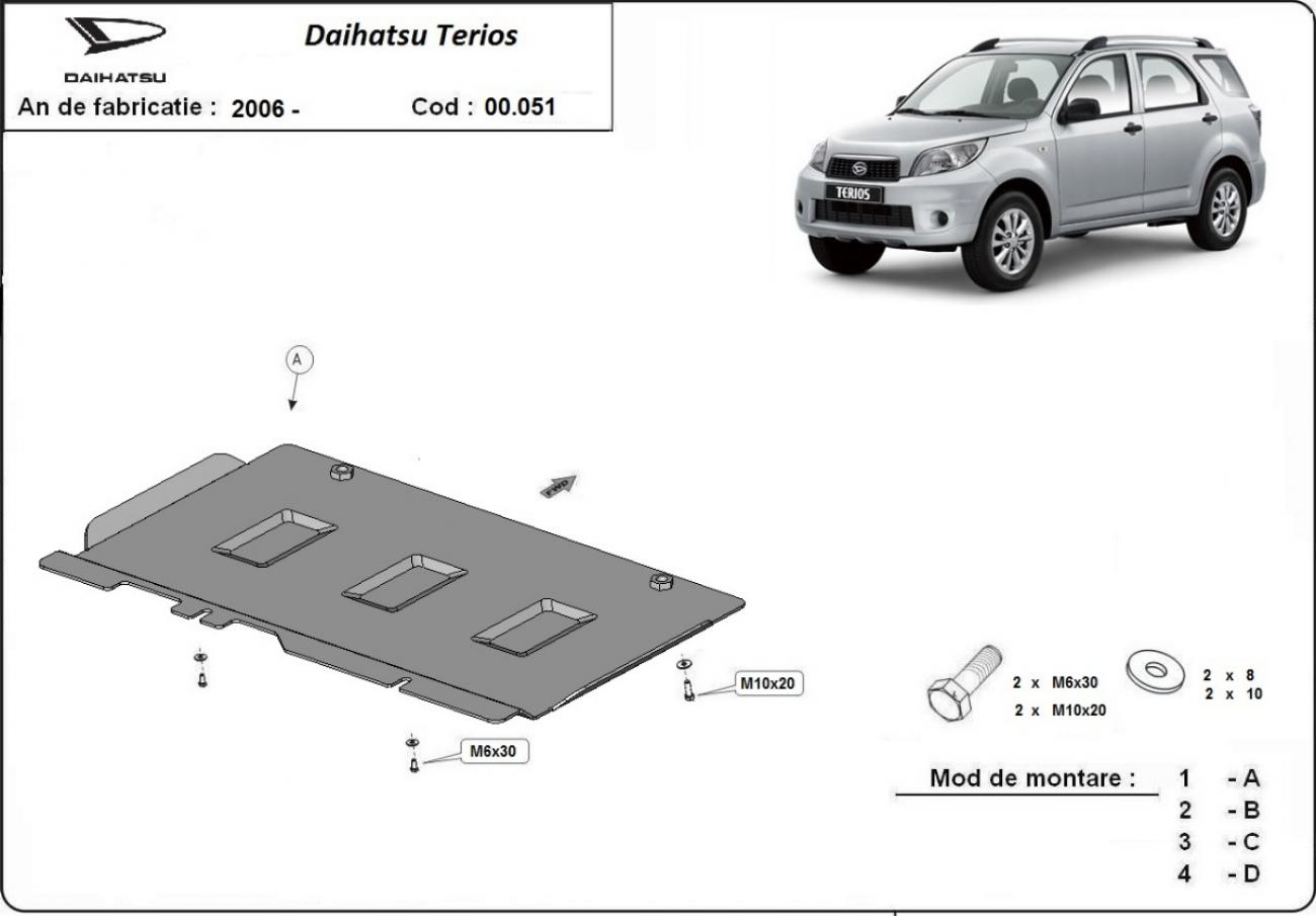 Gearbox skid plate for Daihatsu Terios - 2