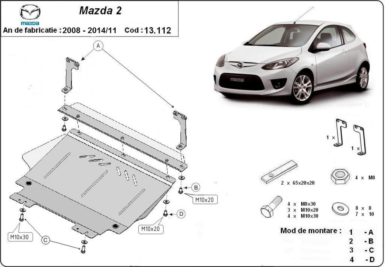 Engine skid plate Mazda 2 - 2