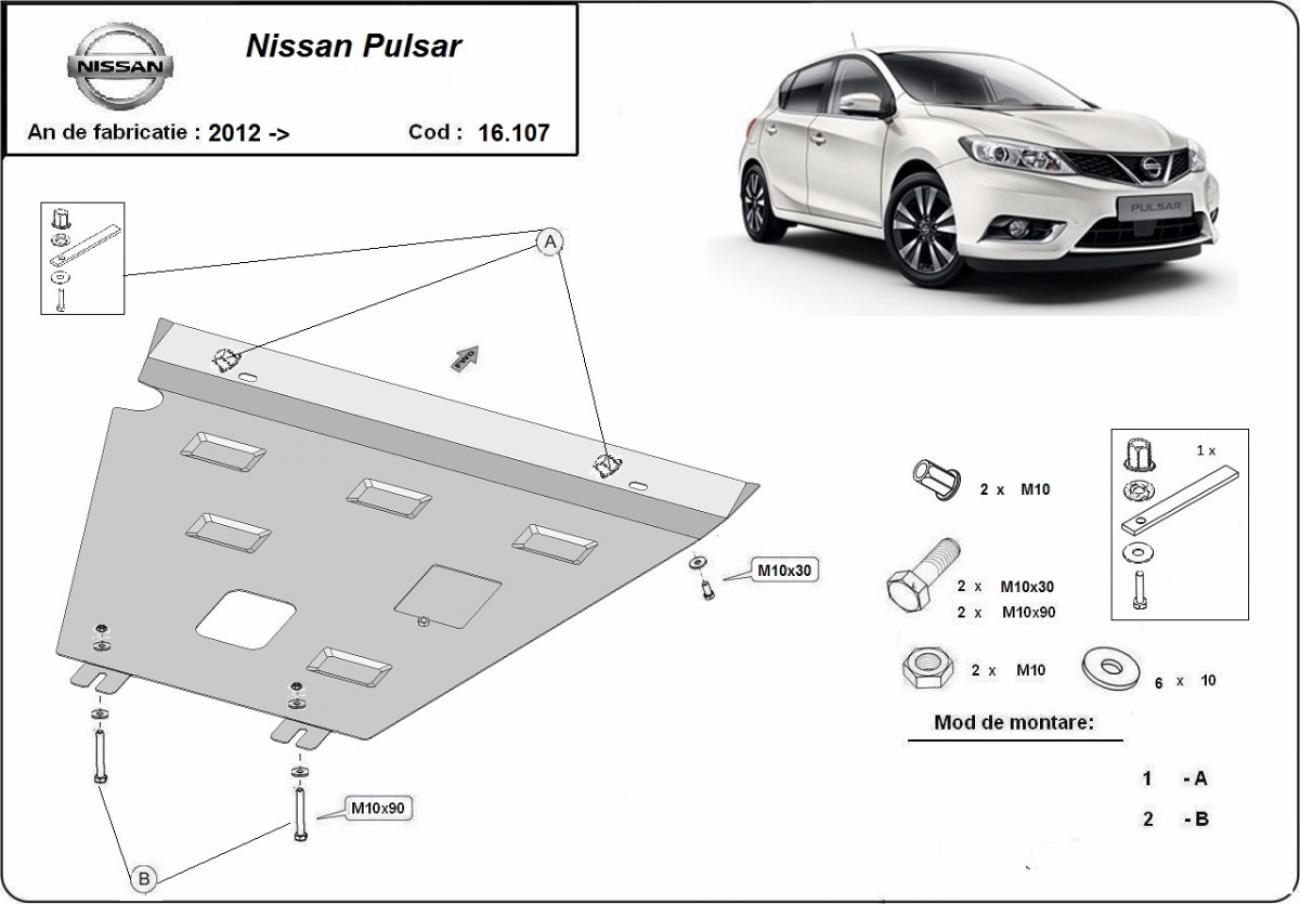 Engine skid plate Nissan Pulsar - 2