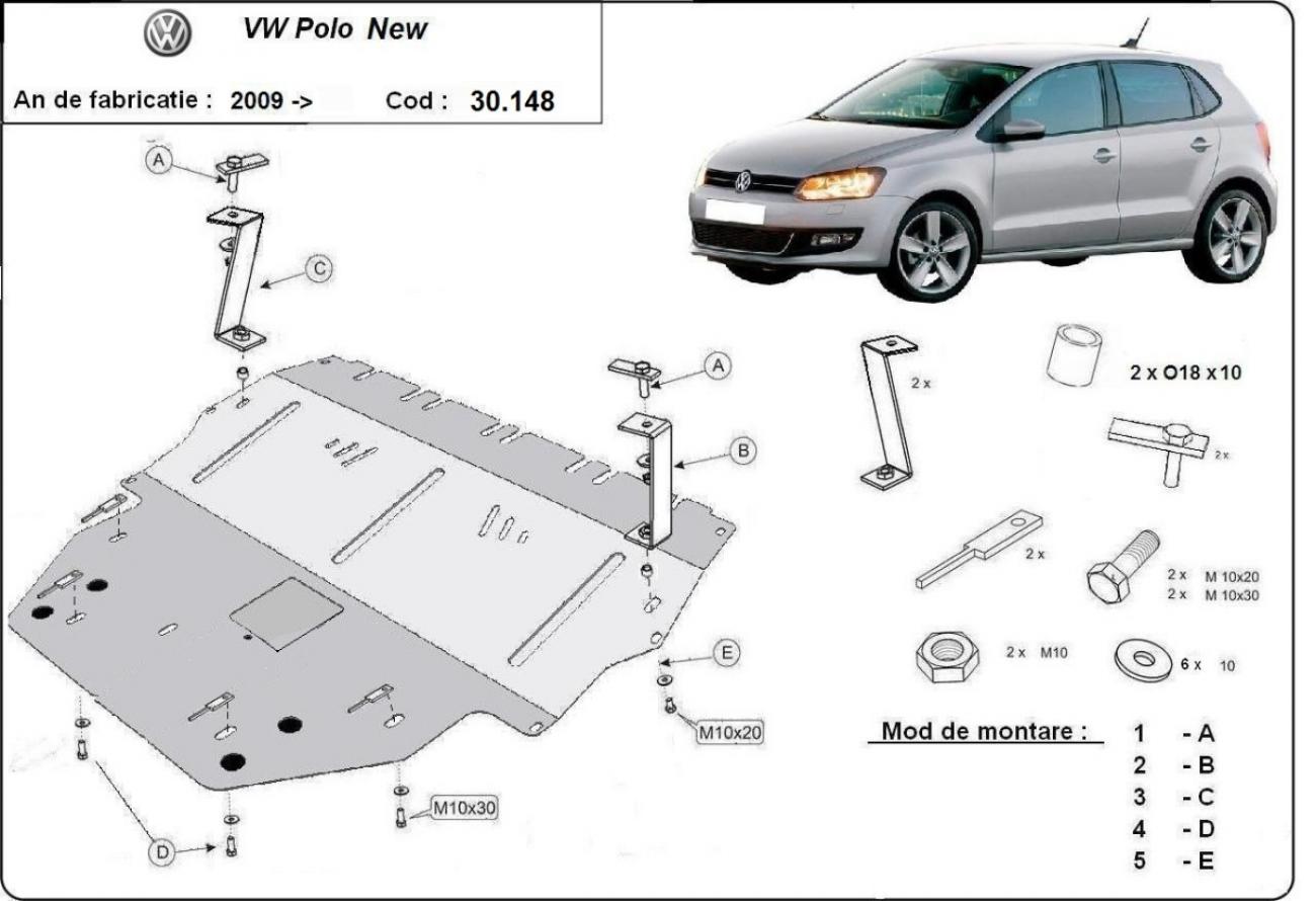 Engine skid plate VW Polo (6R) - 2