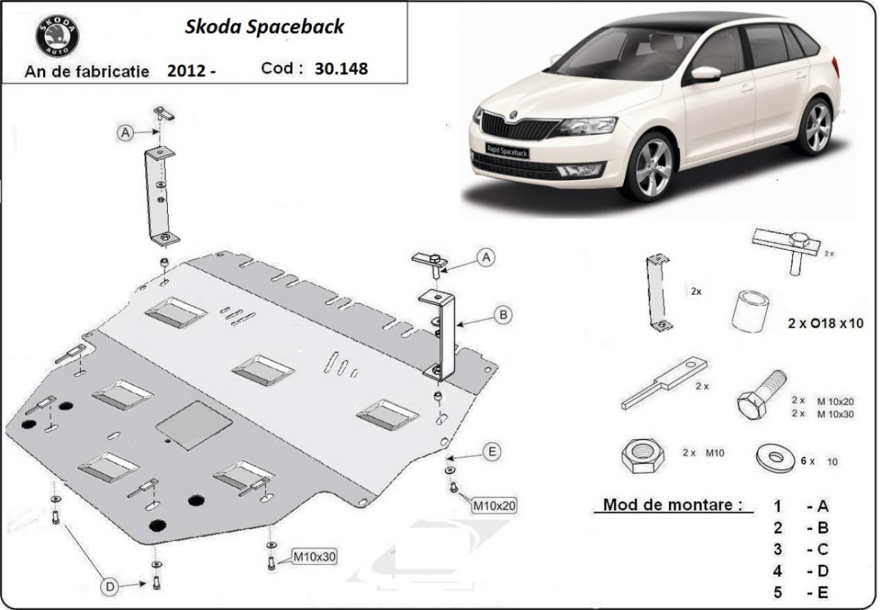 Engine skid plate Skoda Spaceback - 2