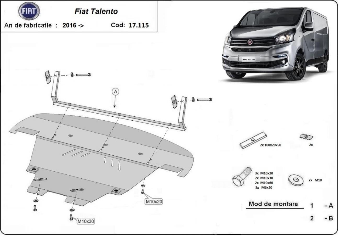 Engine skid plate Fiat Talento - 2