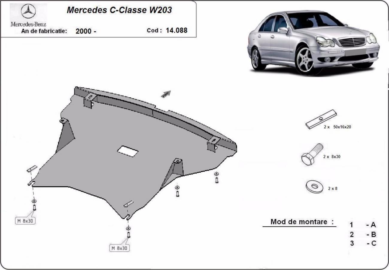 Engine skid plate Mercedes C-class W203 - 2