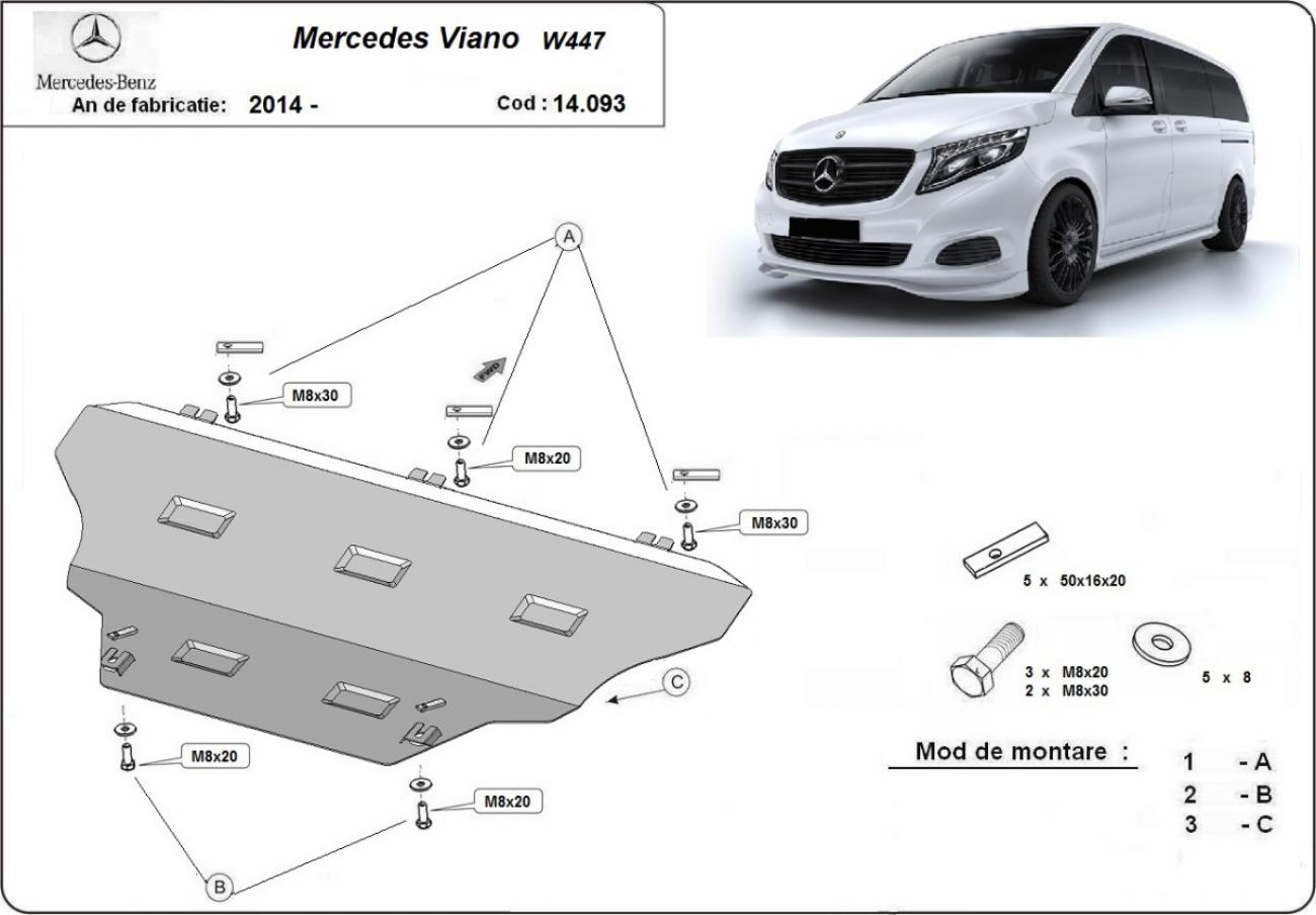 Engine skid plate Mercedes Viano W447, 4x2, 1.6 D - 2