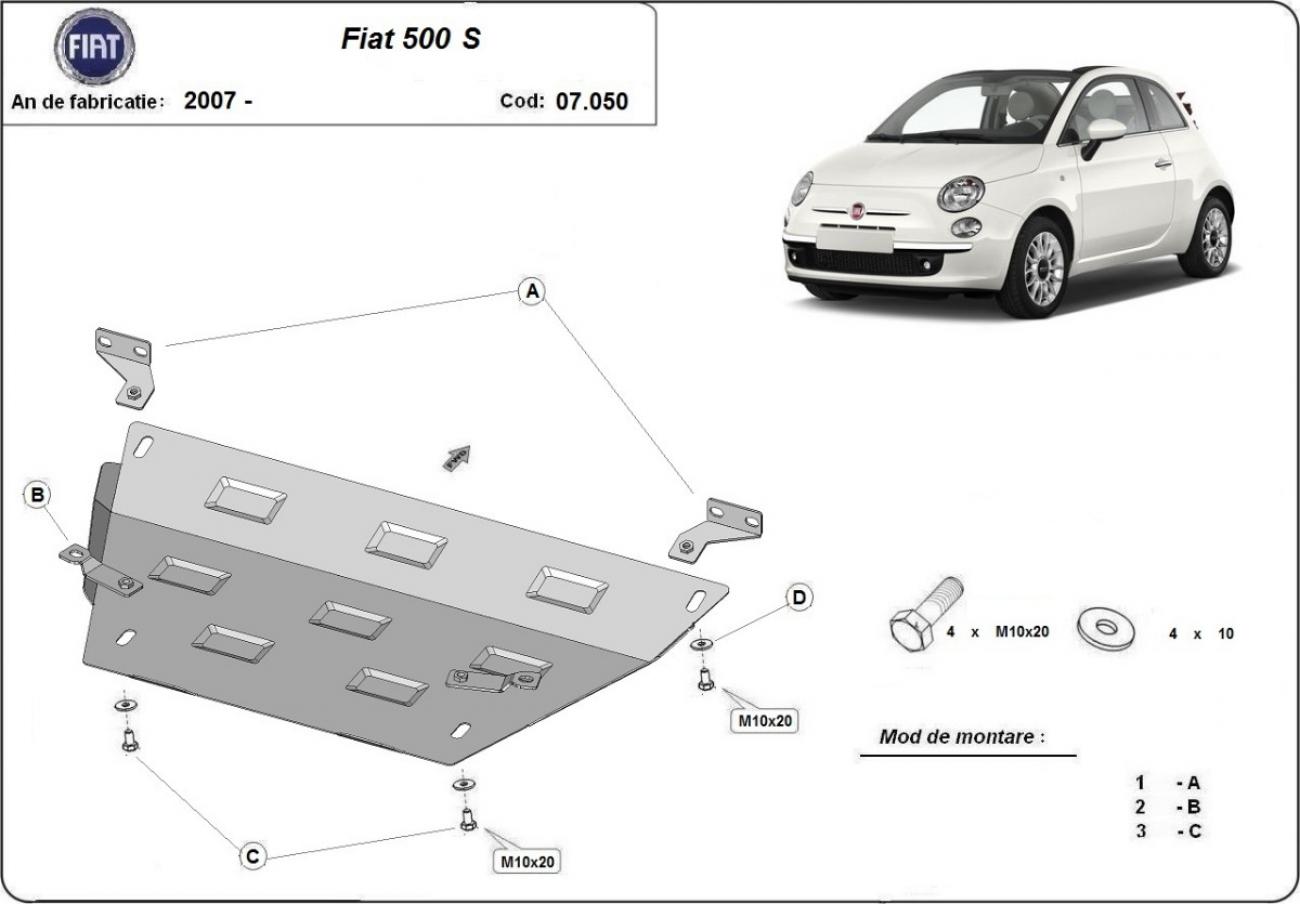 Engine skid plate Fiat 500 S - 2