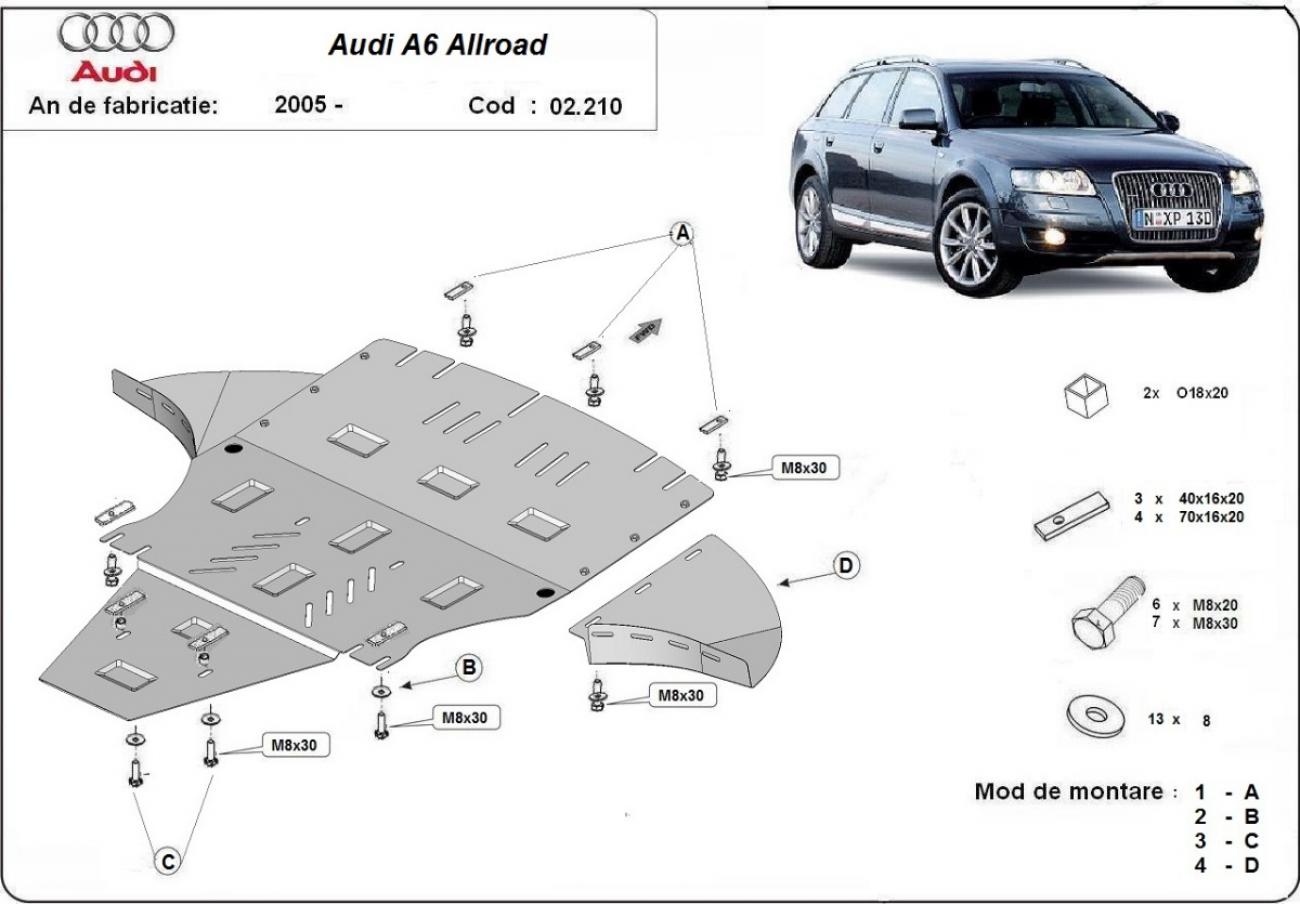 Engine skid plate Audi A6 Allroad 2 - with lateral - 2