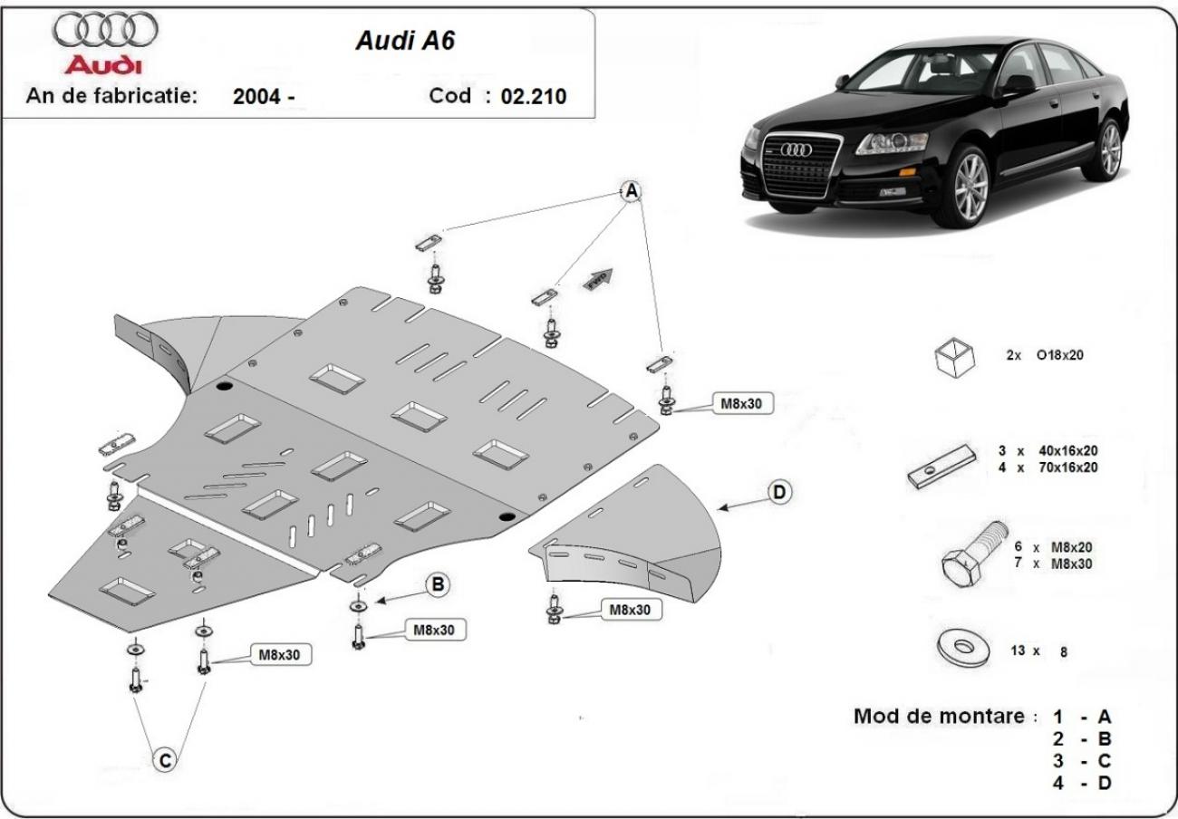 Engine skid plate Audi A6 with lateral - 2