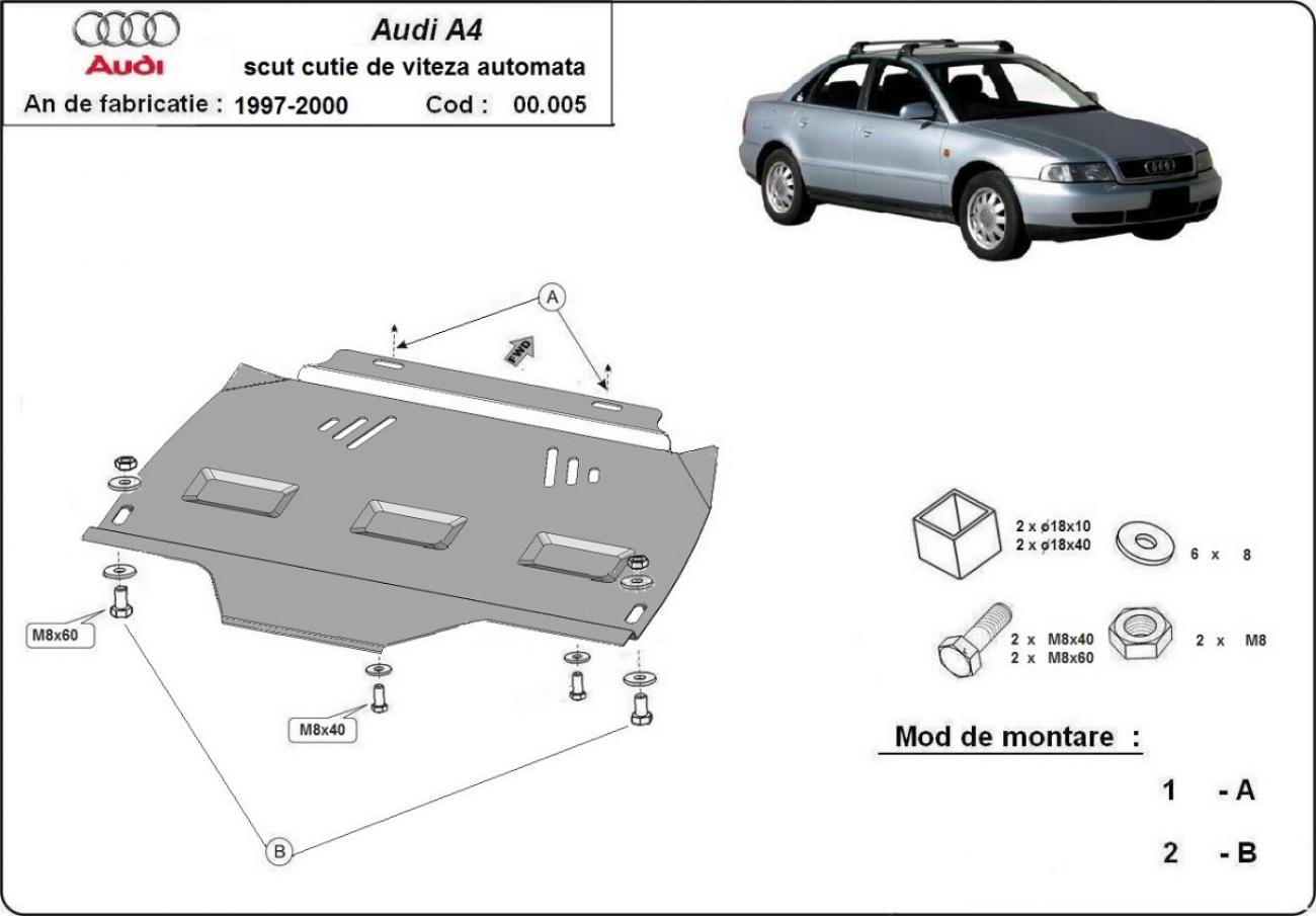 Gearbox skid plate for automatic Audi A4 B5 - 2