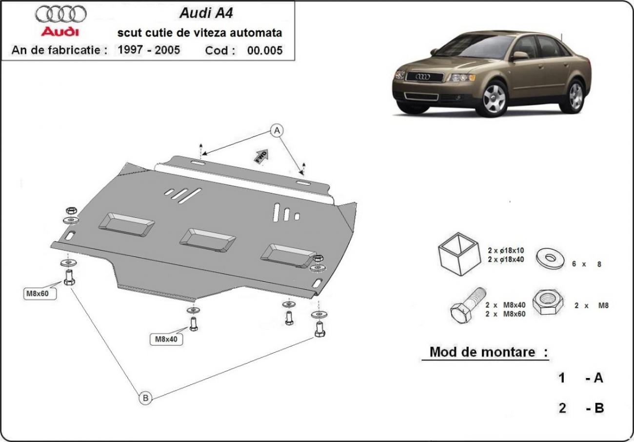 Gearbox skid plate for automatic Audi A4 B6 - 2