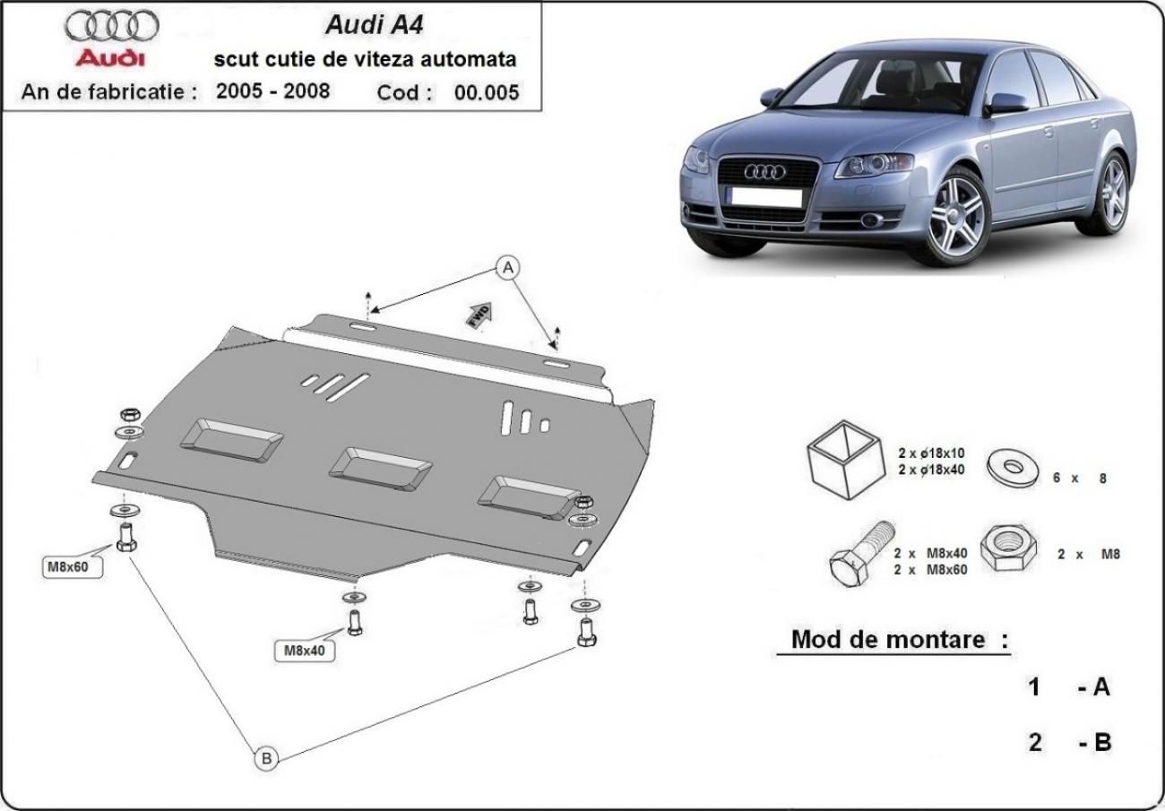 Gearbox skid plate for automatic Audi A4 B7 - 2
