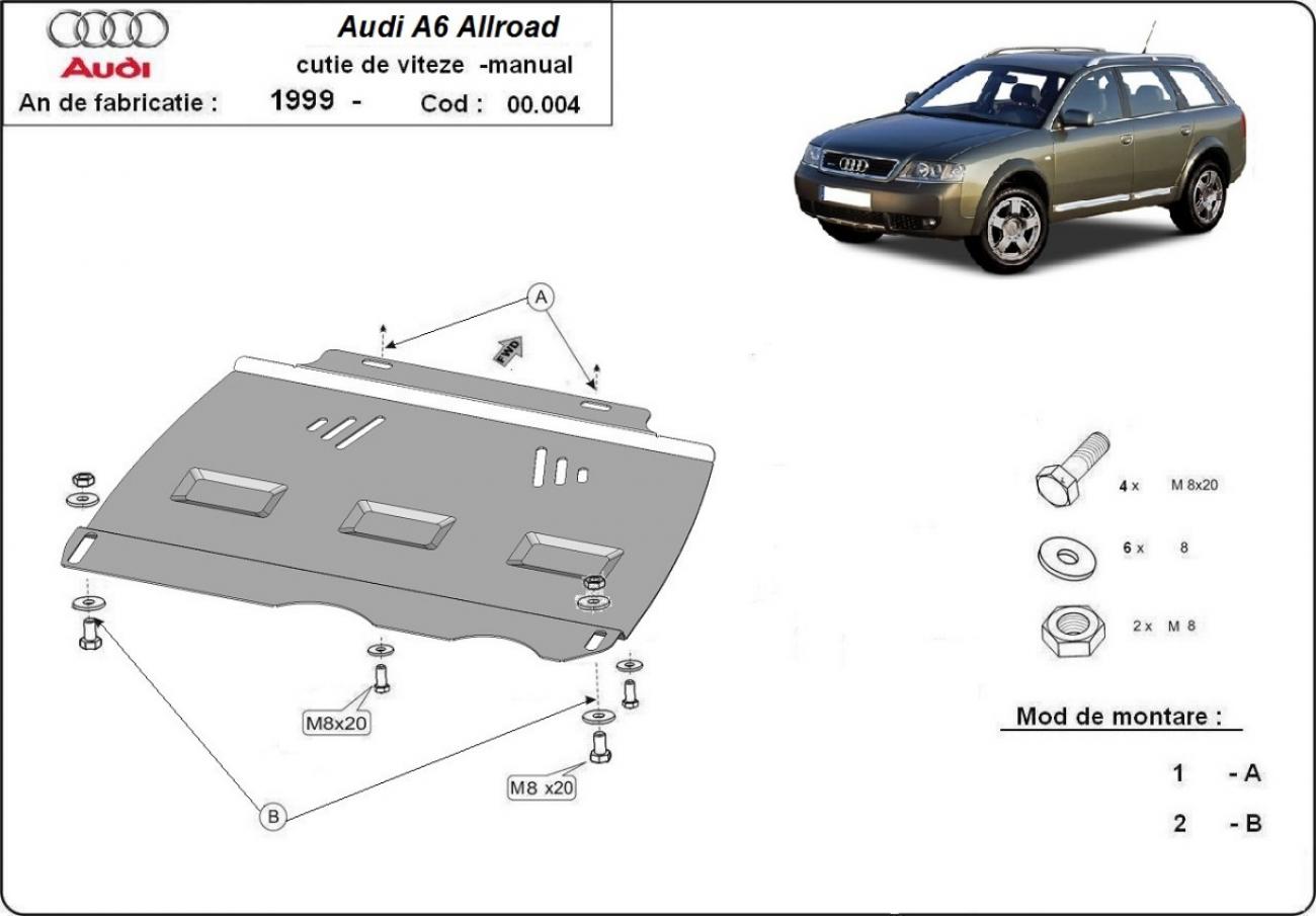 Gearbox skid plate for manual Audi A6 Allroad - 2