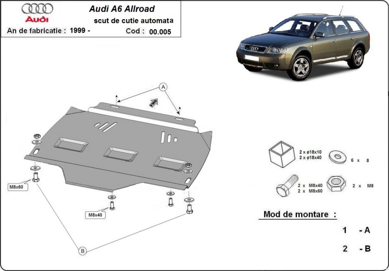 Gearbox skid plate for automatic Audi A6 Allroad - 2