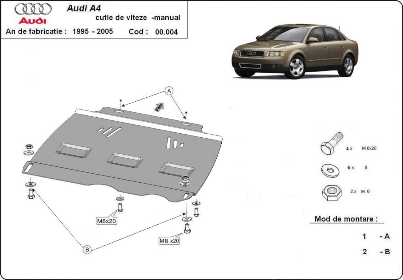 Gearbox skid plate for manual Audi A4 B6 - 2