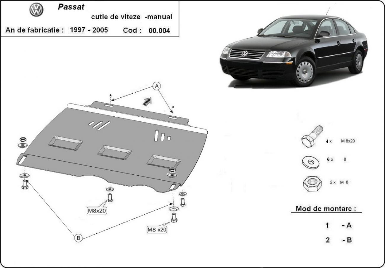 Gearbox skid plate for manual VW Passat B5, B5.5 - 2