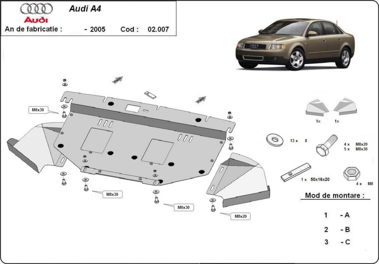 Engine skid plate Audi A4 B6, 2.5 tdi - 2