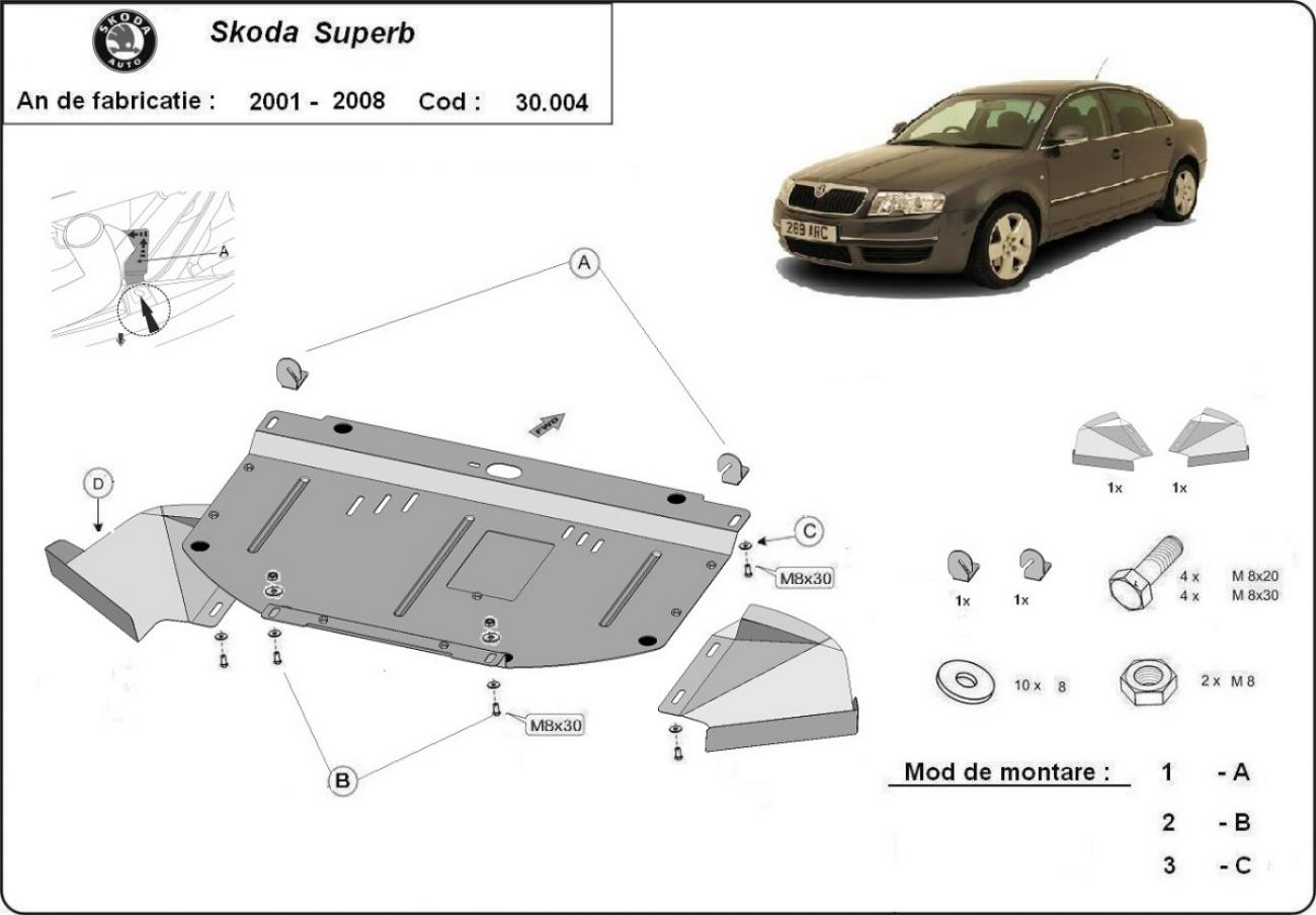 Engine skid plate Skoda Superb - 1,8 1,9 TDI - 2