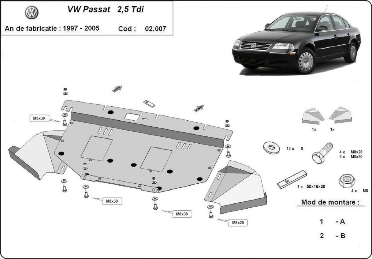 Engine skid plate VW Passat B5, B5.5 - 2