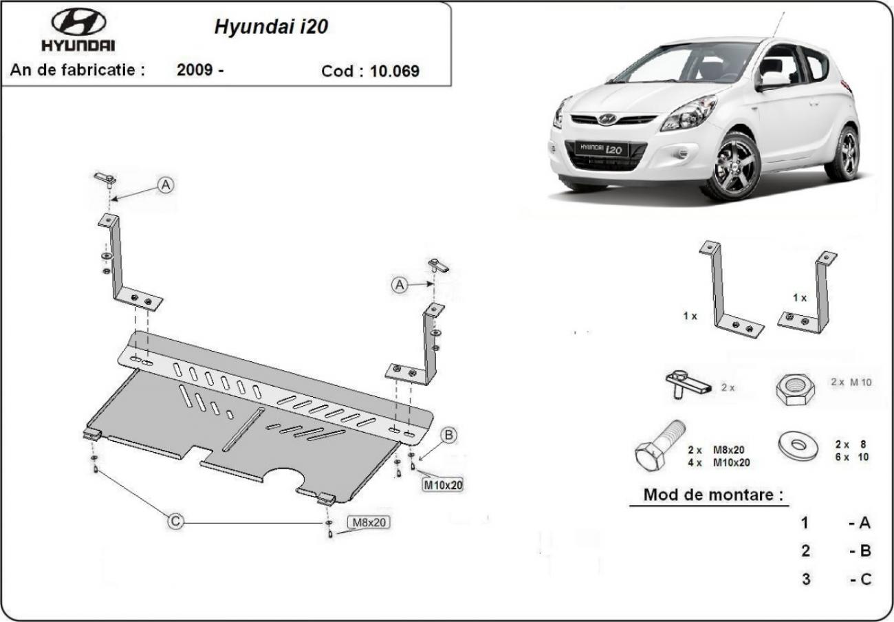Engine and gearbox skid plate Hyundai i20 - 2