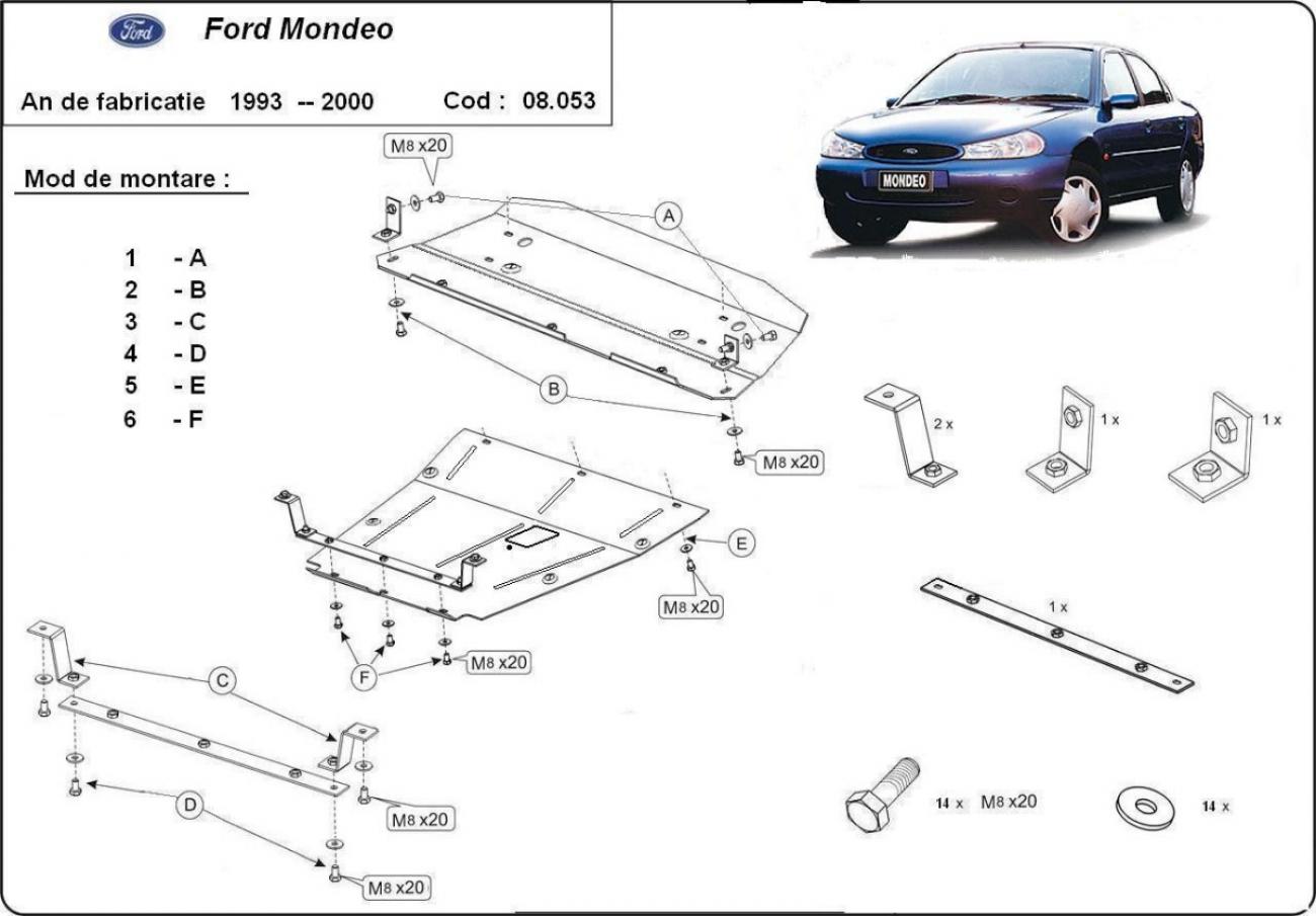 Engine skid plate Ford Mondeo 1,2 - 2